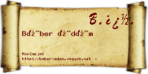 Báber Ádám névjegykártya